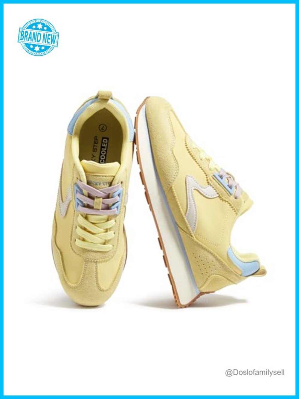 Women's Retro Fashion Platform Sneaker Casual Walking Shoe Nylon Faux Suede